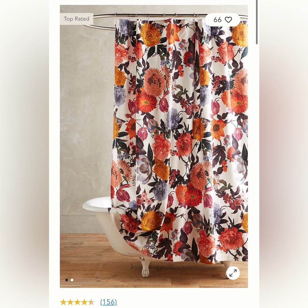 Anthropologie Floral Shower Curtain